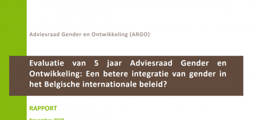 Evaluatie van 5 jaar Adviesraad Gender en Ontwikkeling: Een betere integratie van gender in het Belgische internationale beleid?